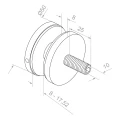 Bodový držiak skla fi 50/8/M10x50, sklo 8-17,52 mm, AISI 304, plochý systém, satén 000-266 (3)