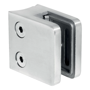 Držiak skla obdĺžnikový 45x45x26 mm, sklo 6-10,76 mm, AISI 304, systém 42,4 mm, povrch lesk