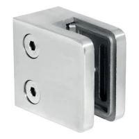 Držiak na sklo 45x45x26 mm, sklo 6-10,76 mm, AISI 304, plochý systém, lesk