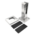 Zvislý držiak skla spigot 50x50/100x100 mm sklo 12-17,52 mm AISI 304 satén 000-291 (4)