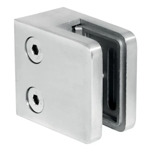 Držiak skla 45x45x26 mm, sklo 6-10,76 mm, AISI 316, plochý systém, satén
