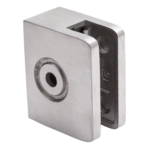 Koncový držiak skla 60x50x28 mm sklo 8-10 mm, AISI 304 satén plochý systém