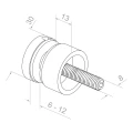 Bodový držiak na sklo fi 30/13/M8x40 sklo 6-12 mm AISI 304 plochý systém satén 000-295 (2)