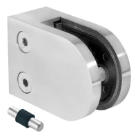 Držiak skla 50x40x26 mm pin sklo 6-10,76 mm AISI 316 systém plochý satén