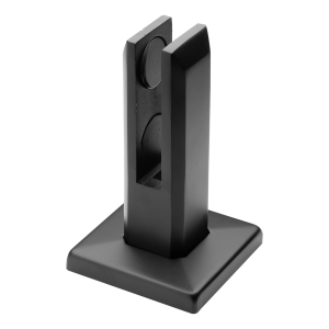 Zvislý držiak skla 12-17.52 mm spigot 50x50/100x100 mm H=182 mm AISI 304 čierna mat