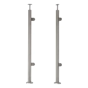 Stĺpik koncový pravý/ľavý fi 42,4x1060mm AISI304 2 úchyty na sklo podlahový