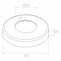 Rohový zábradlový stĺpik na sklo fi 42,4x1060/1102,4mm 4 uchytenia brúsený 000-559 (4)