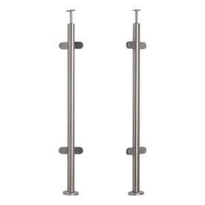 Stredný balustradový stĺpik fi 42,4x1060/1102,4 mm/ 4 držiaky na sklo