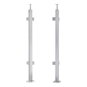 Rohový stĺpik zábradlia 40x40x1060/1100mm 4 držiaky na sklo AISI 304