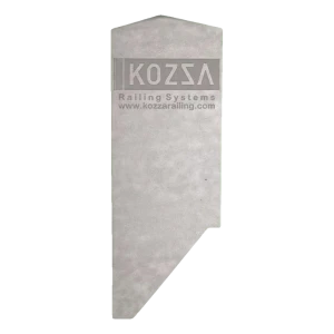Kozza bočná pravá záslepka na profil sklenej balustrády KE 120 – hliník, matná anoda