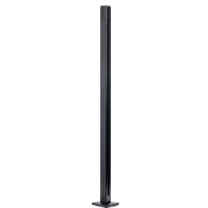 Bočný stĺpik zábradlia 45x45x1100mm sklo 8,72mm čierny hliník plochý systém