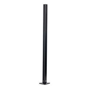 Rohový stĺpik zábradlia 45x45x1100mm sklo 8,72mm čierny plochý hliník