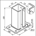 Základňa pre oplotový stĺp 80x80 mm 8 mm zelená 000-787 (5)