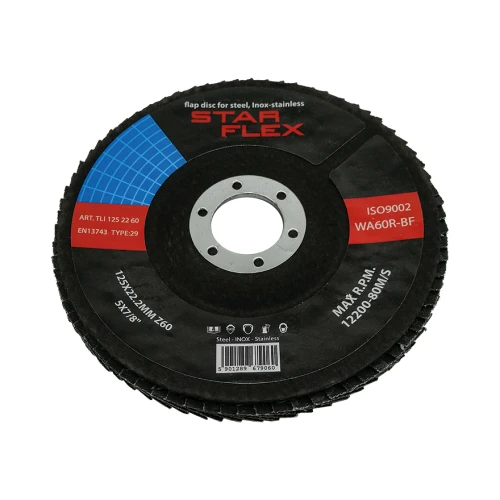 Star Flex – lamelová brúsna kotúč ohnutý T29 125 mm zirkónový zrnitosť 60 INOX 000-963 (1)