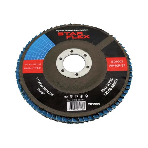 Star Flex – lamelový kotúč plochý T27 125 mm zirkóniový zrnitosť 40 INOX 000-968 (1)