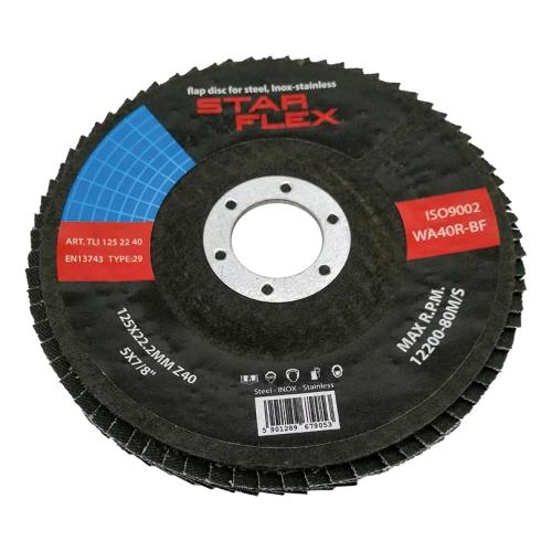 Star Flex – lamelový kotúč zirkónový T29 125 mm zrnitosť 40 pre nerezovú oceľ 000-975 (1)