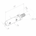 PSG štartovací držiak lanku fi 6 mm pre rúru 42,4 mm – nehrdzavejúca oceľ AISI 304 satén 000-997 (2)