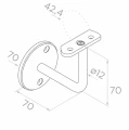 Nástenný držiak madla zábradlia fi 42,4 mm – nerezová oceľ AISI 304 satén 001-014 (2)