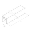 PSG Madlo nasadzovacie na sklo 40x40 mm AISI 304 satén – 2500 mm 001-082 (2)