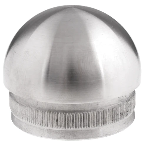 Kozza elipsoidálna záslepka zatlačovaná do rúry zábradlia 42,4 mm – oceľ AISI 304 satén 001-095 (1)