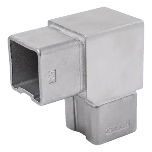 Koleno 90° pre profil zábradlia 40x40 mm – nehrdzavejúca oceľ AISI304, satén