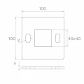 Základňa stĺpa zábradlia na zváranie 100×100 mm – nerezová oceľ AISI 304, systém 40×40 001-162 (2)