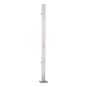 PINOX koncový zábradlový stĺpik 40x40 mm nehrdzavejúca oceľ AISI 304 satén – montáž do podlahy