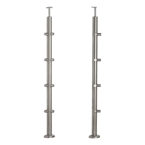 PSG rohový zábradlový stĺpik z nerezovej ocele AISI 304 ø42,4 mm H1060 mm s držiakmi na rúrky ø12 mm 001-206 (1)